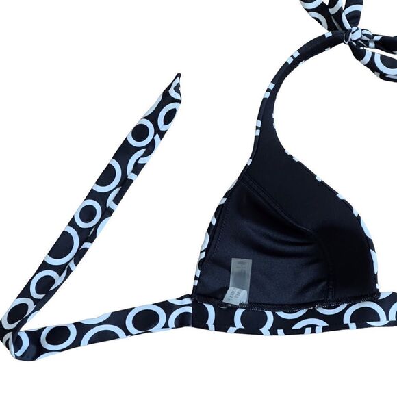 Victoria’s Secret Black & White Circle Triangle Bikini Top LARGE - Picture 6 of 10